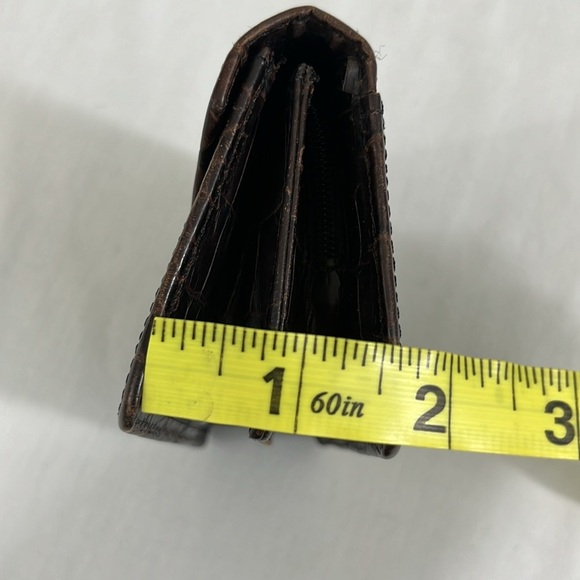 Vintage Brighton Wallet Croc Embossed Leather, Brown Envelope Style - Picture 14 of 15